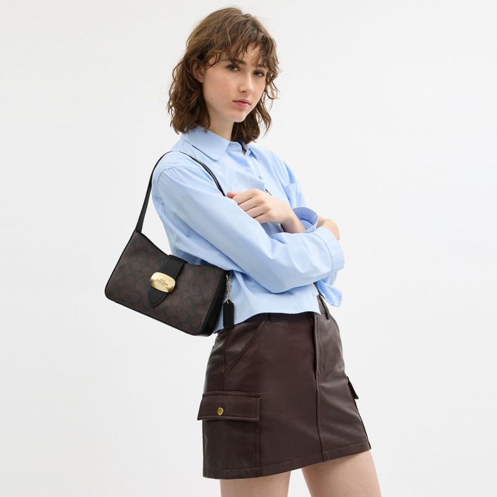 NWT Coach Outlet Eliza Shoulder Bag In Signature Canvas - Picture 4 of 5